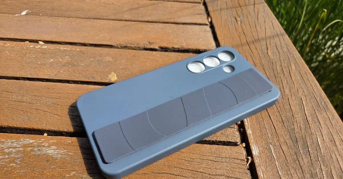 Nový kryt na Samsung S25 - elastický popruh, modrá barva
