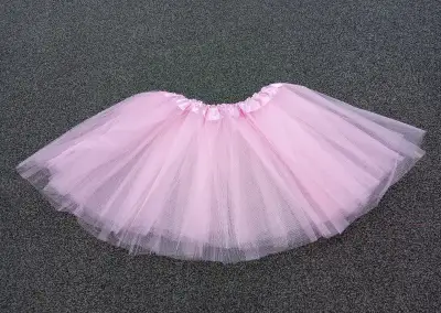 Tylová tutu sukně, délka 30 cm, cca 3-6 let, světle růžová