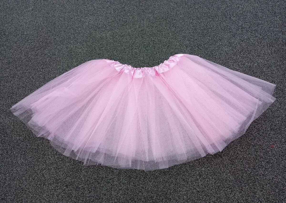 Tylová tutu sukně, délka 30 cm, cca 3-6 let, světle růžová
