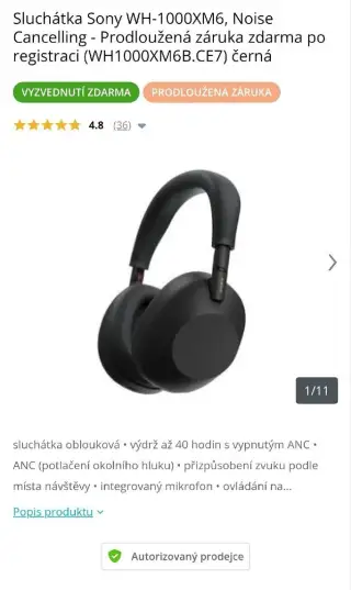 Sluchátka Sony WH-1000XM6 Noise Cancelling