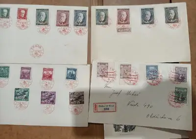 Sbírka 96ks obálek a FDC ČSR. Vzácná razítka TGM, Sv.Václav