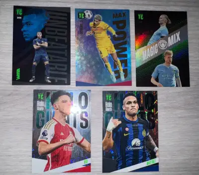 5 x fotbalová kartička Mbappé, Haaland.