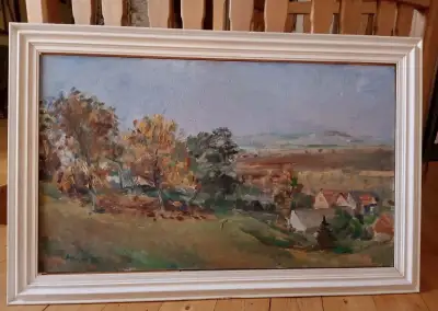 Oldřich Oplt Podzimní den olej na plátně 1977