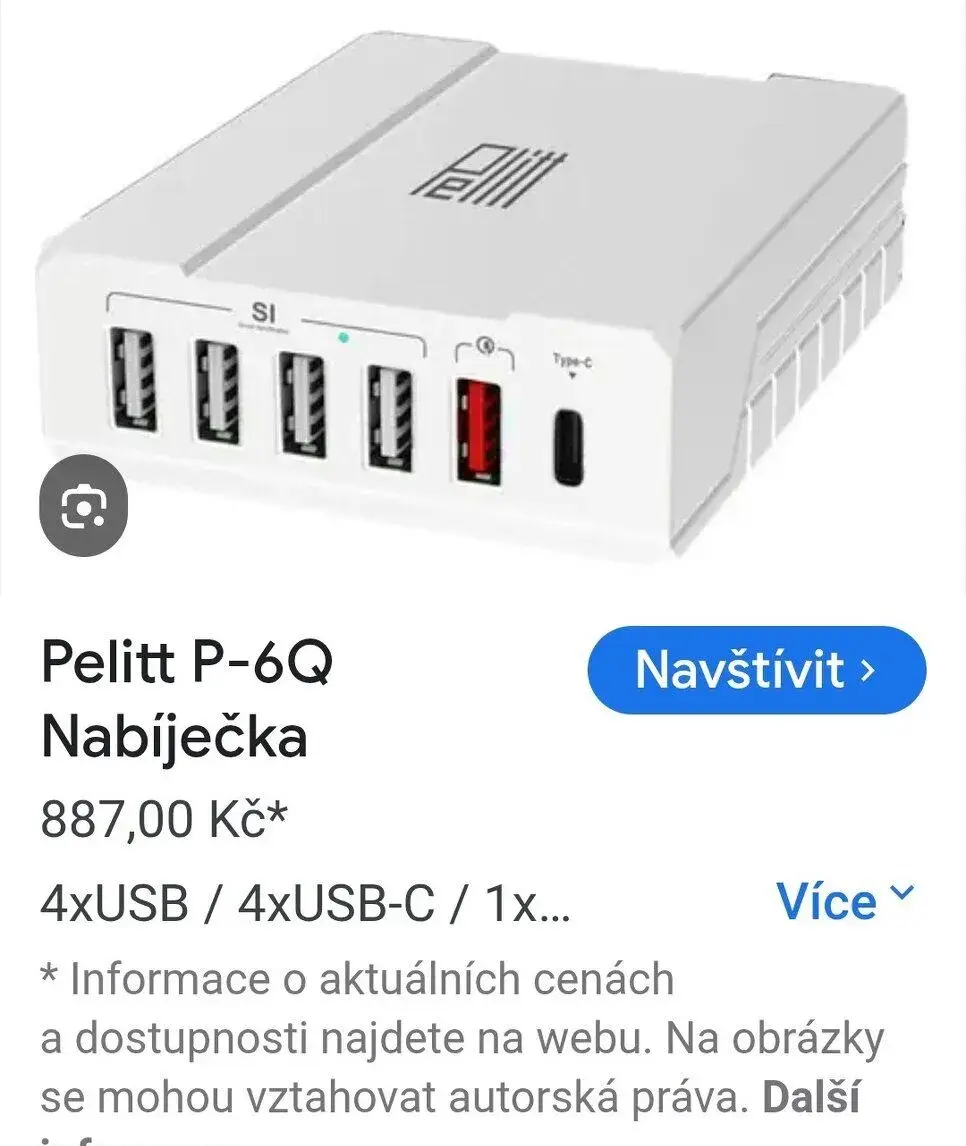 Nabíjecí stanice 53w, šest USB portů, quick charge 3.0