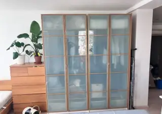 Skříně PAX 100cm, prosklené mléčné dveře 2 ks