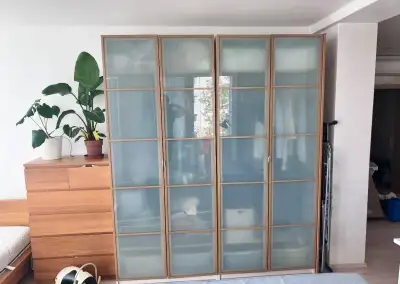 Skříně PAX 100cm, prosklené mléčné dveře 2 ks