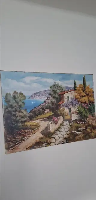 Ručně malovaný obraz 70x50 cm z Chorvatska i s rámem