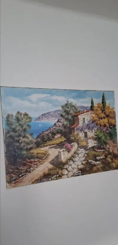 Ručně malovaný obraz 70x50 cm z Chorvatska i s rámem