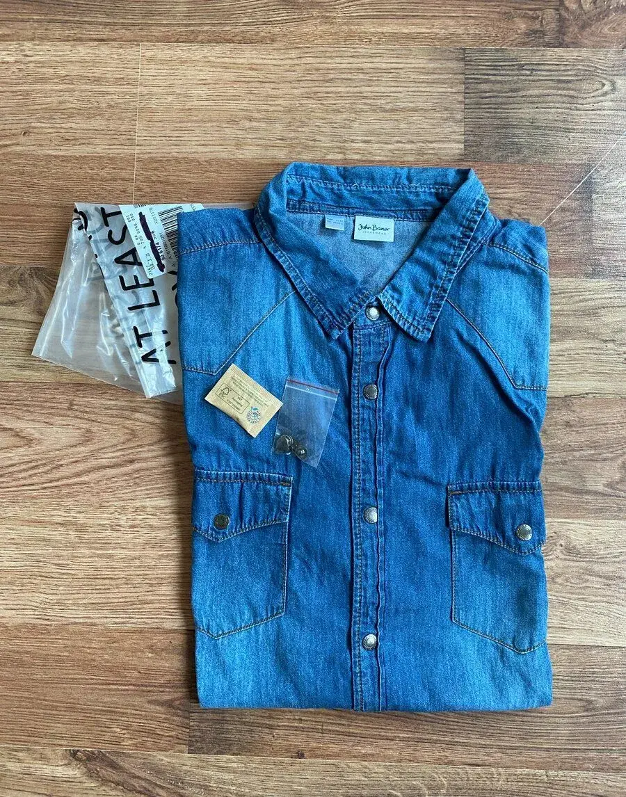 Nová pánská jeans košile John Baner - dlouhý rukáv, 41/42