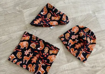 🎄 Kouzelný 3dílný set ČEPICE + NÁKRČNÍK + ŠÁTEK Perníčky