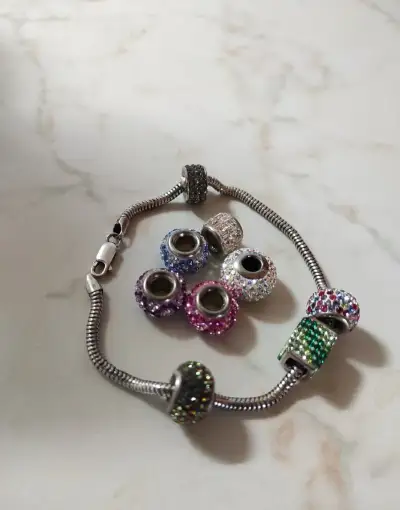 Komponenty Swarovski+ stříbrný řetízek