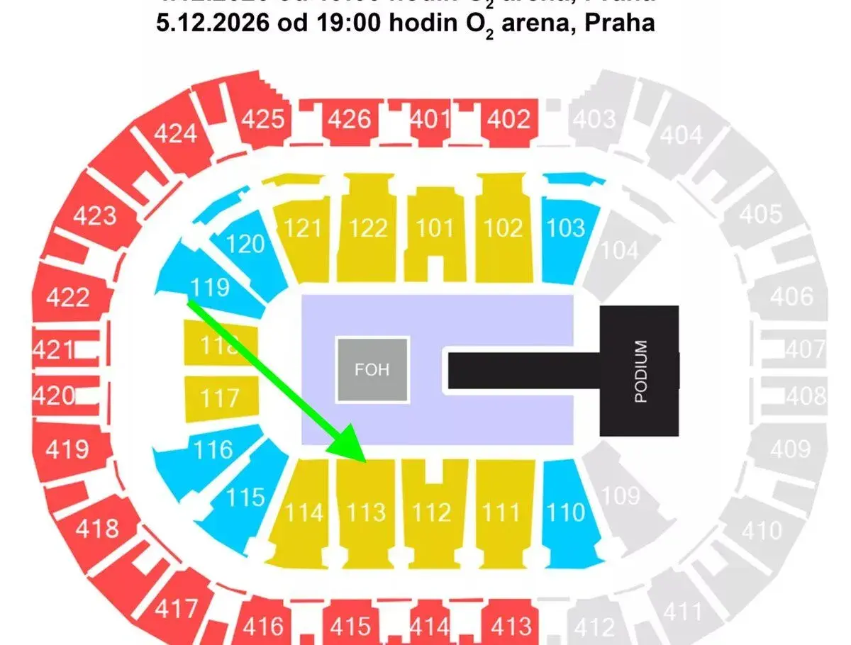 Calin & Sheen O2 arena 5.12, 1. řada, top místa, 4x lístky