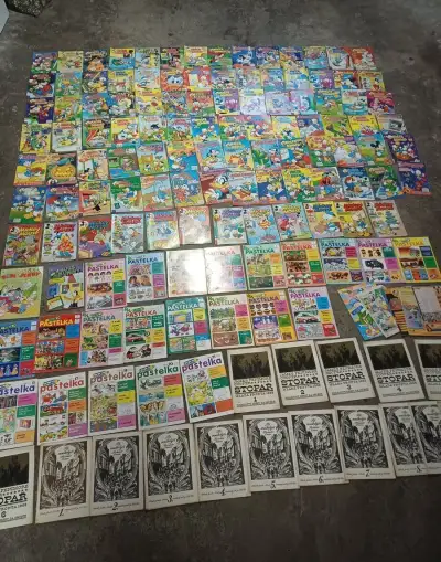 Retro komiksy-kačer,mickey mouse,pastelka,stopař