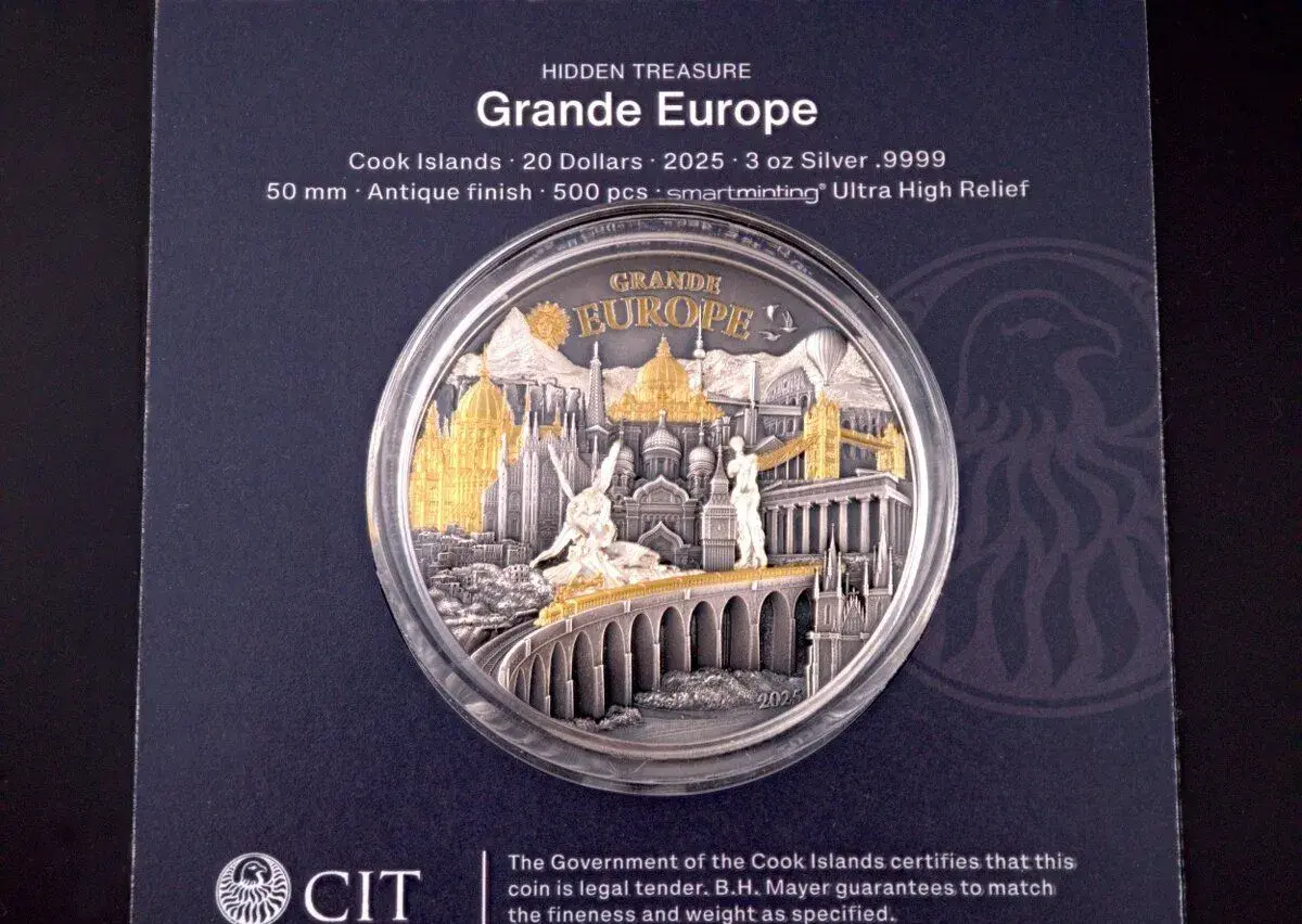 Stříbrná mince 3 oz Hidden Treasure Grande Europe 2025