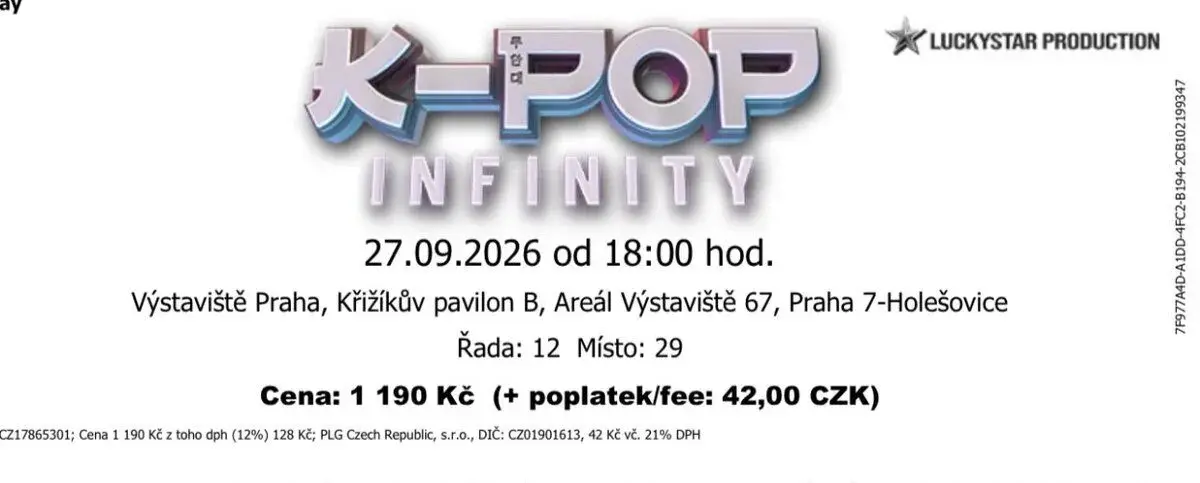 3x K-pop Dreamworld / Infinity vstupenky , kpop