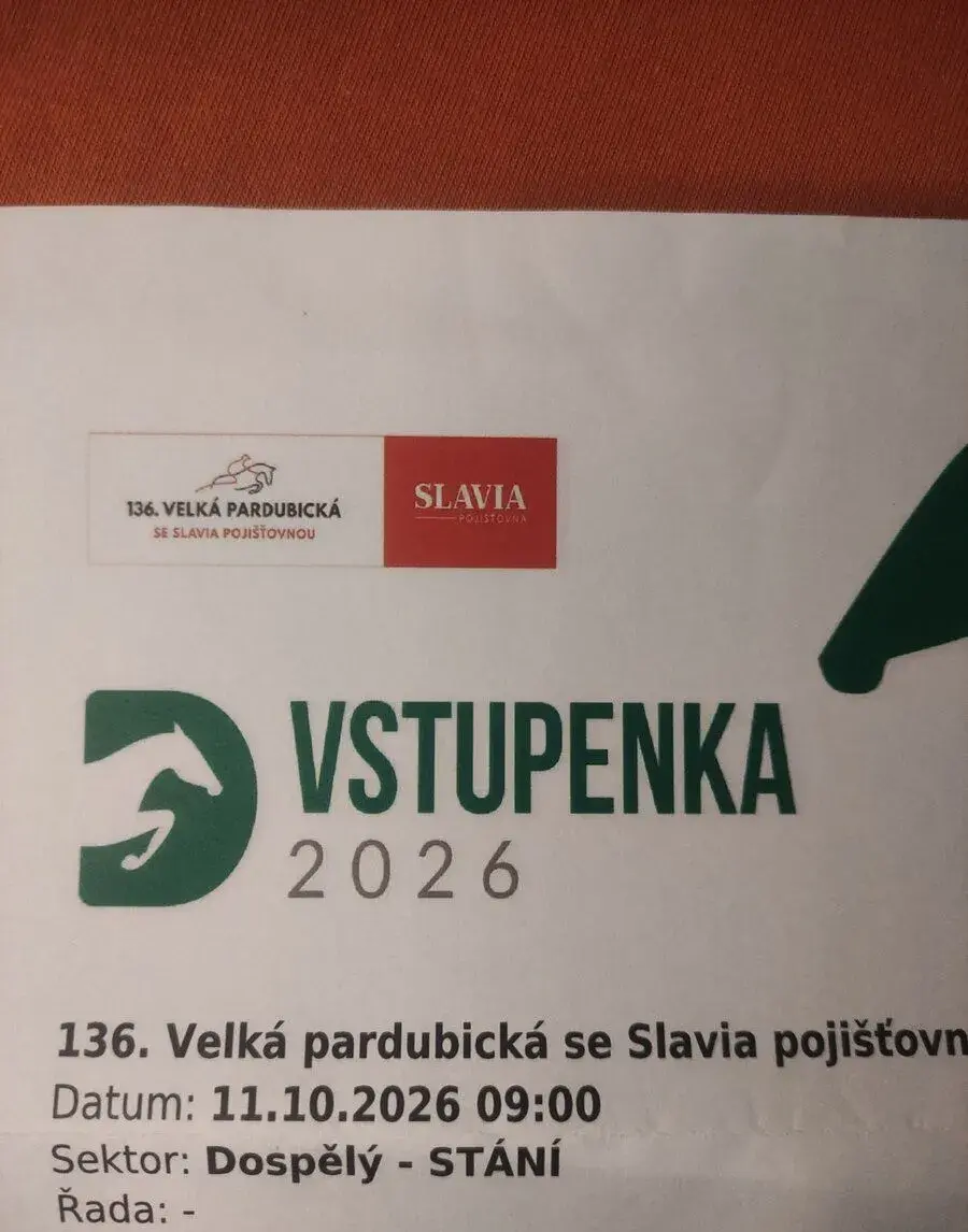 Velká pardubická Dvě vstupenky na stání