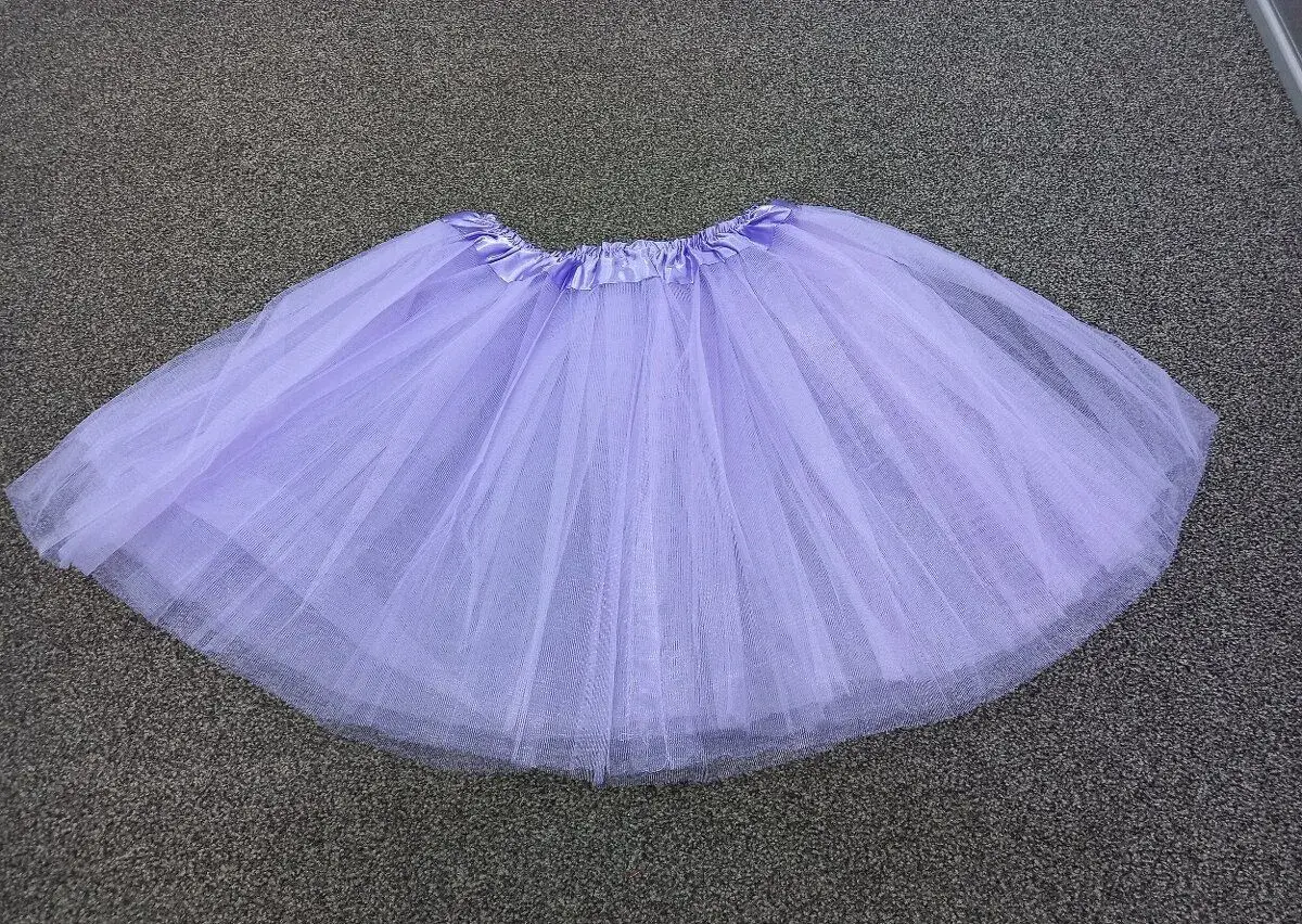 Tylová tutu sukně, délka 40 cm, cca 7-11 let, fialová