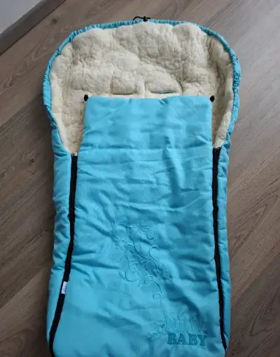 Zimní fusak s ovčím rounem New Baby tyrkysový