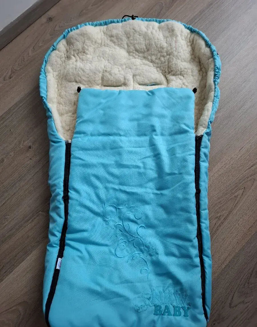 Zimní fusak s ovčím rounem New Baby tyrkysový