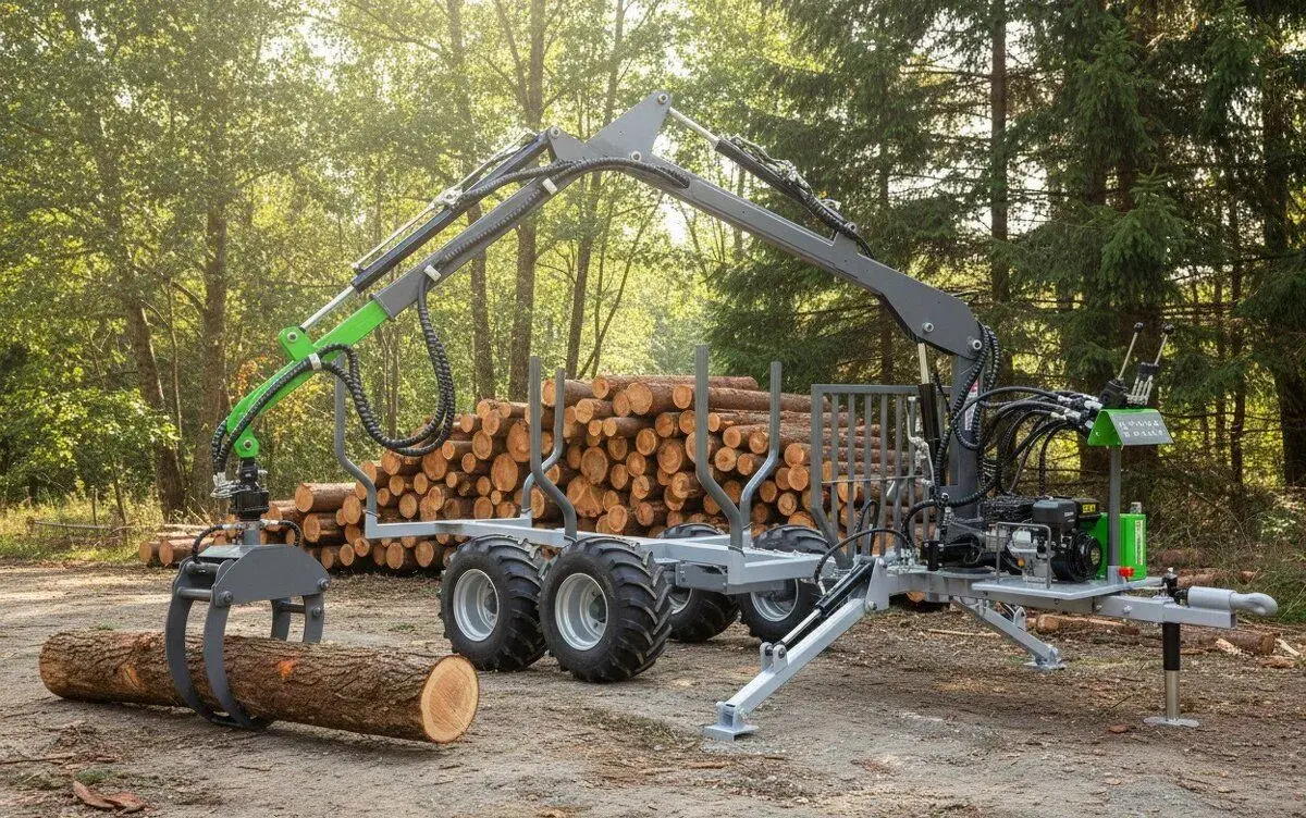 Vyvážečka na dřevo VD-X4T - TECHNIX vyvážecí přívěs s rukou