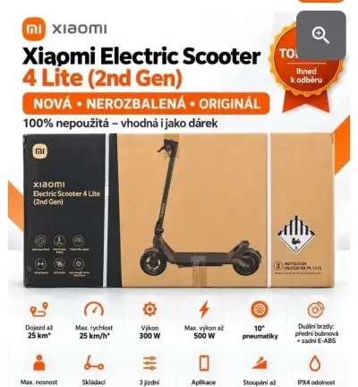 Xiaomi Electric Scooter 4 Lite (2nd Gen) – Nová Nerozbalená