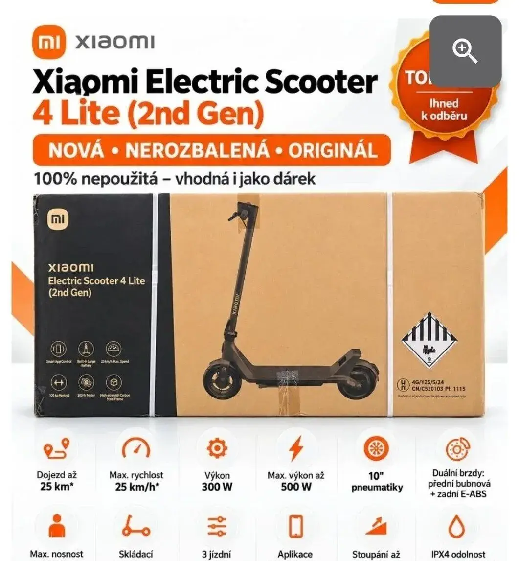 Xiaomi Electric Scooter 4 Lite (2nd Gen) – Nová Nerozbalená