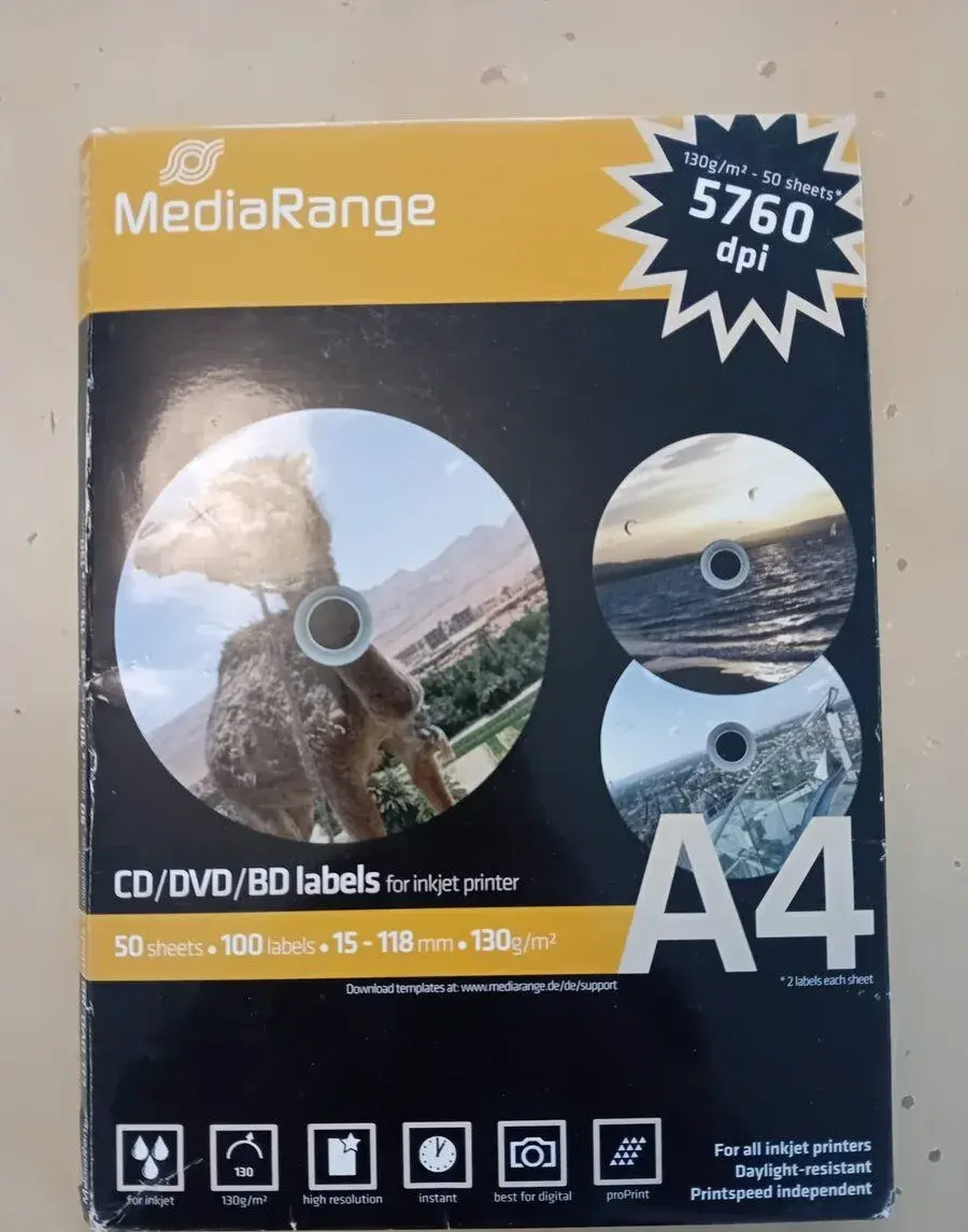 CD / DVD samolepící štítky