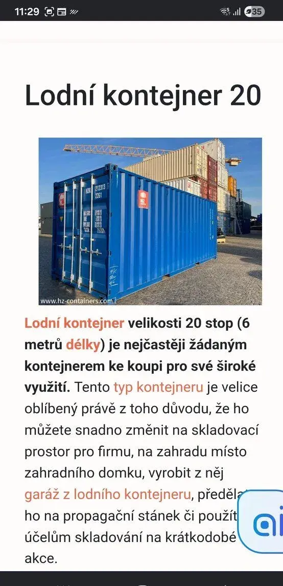 Kontejner k užívání