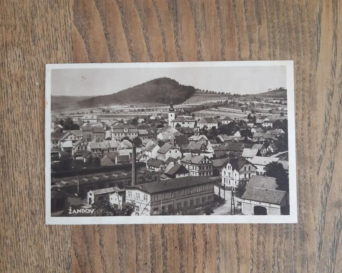 pohlednice Žandov u České Lípy 1954 - celkový pohled