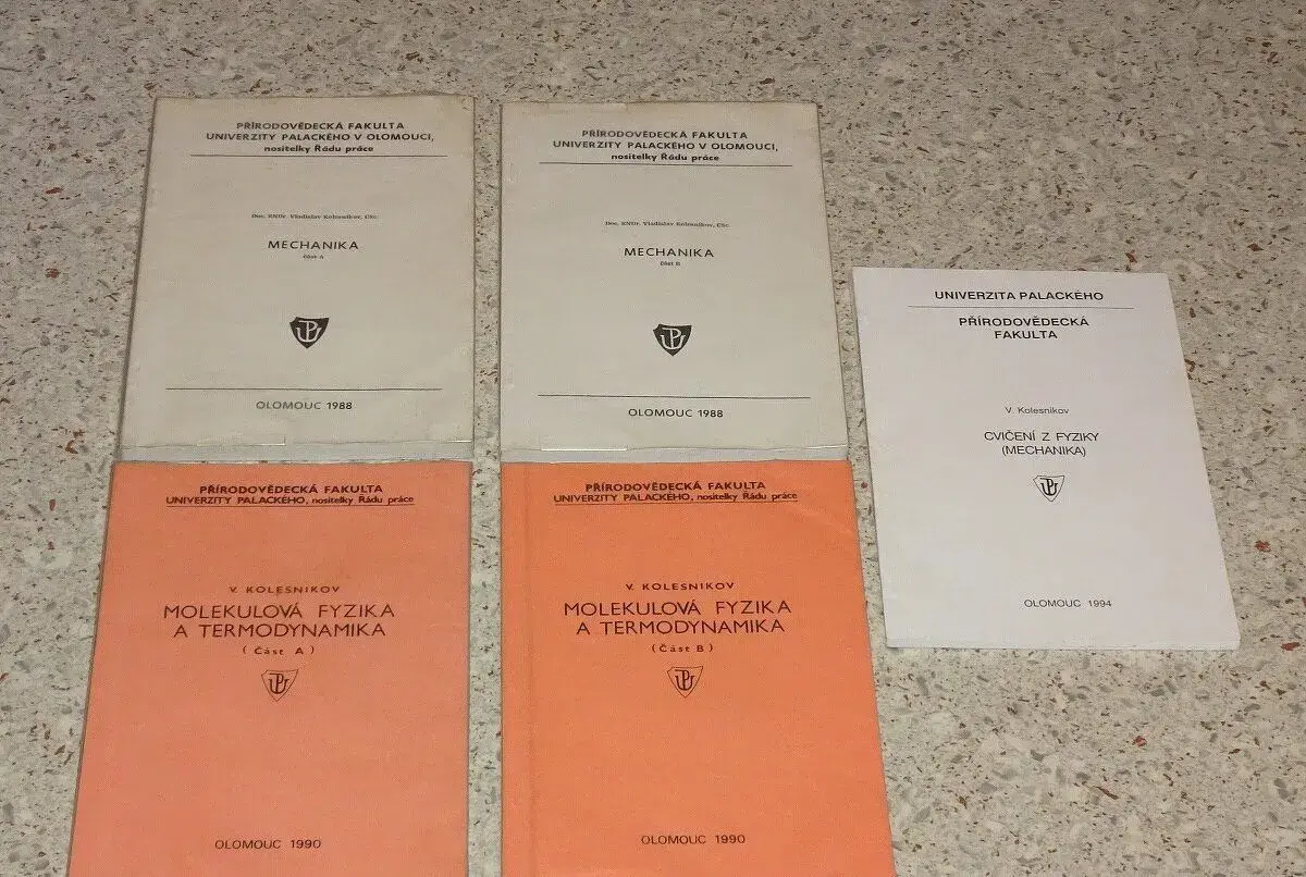 5x skripta fyzika: Mechanika, Termodynamika, cvičení
