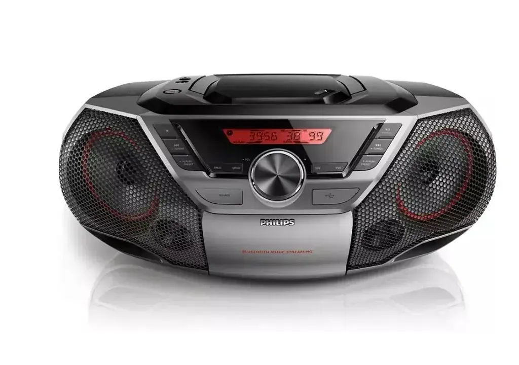 Přenosné rádio s přehrávačem CD, displej LCD, FM tuner, PHIL