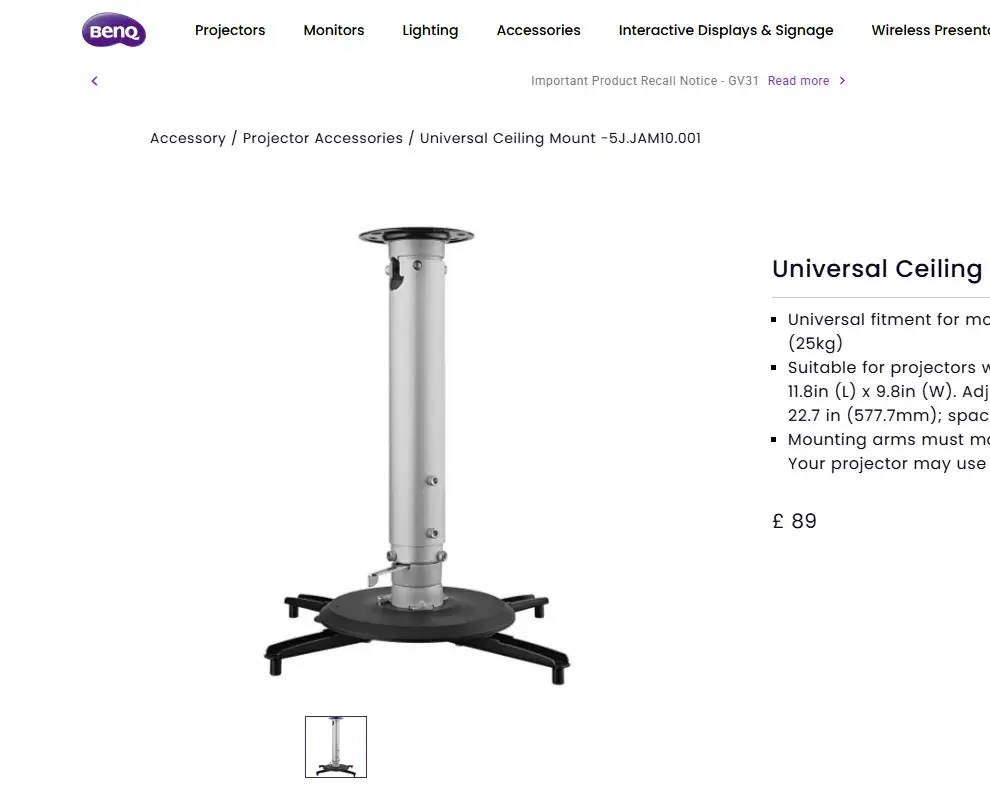 BenQ G3 CMG3 nový stropní držák projektoru