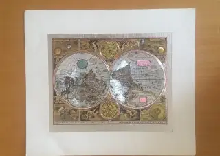 Antický svět- nástěnná mapa z r.1626 34 x 30cm