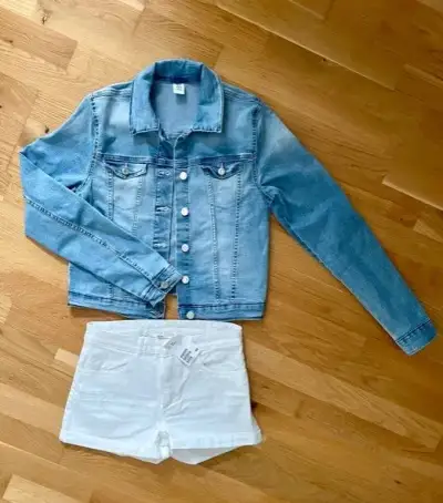 H&M džínová bunda a šortky vel.164