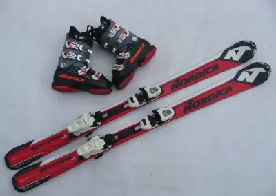 455. Lyže NORDICA - 130 cm + boty NORDICA 36 eu - set