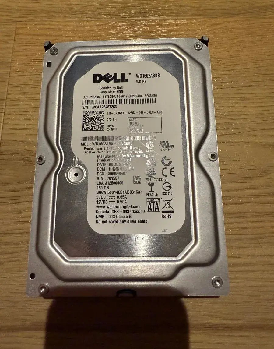 DELL WD RE 160GB HDD / 7200ot. / SATA 3Gbps / 3,5"
