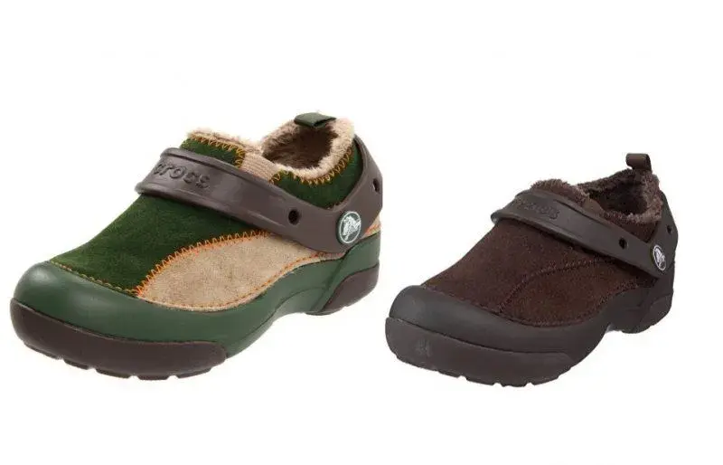 Kožené hnědé zateplené CROCS DAWSON ESPRESSO a hnědozelené
