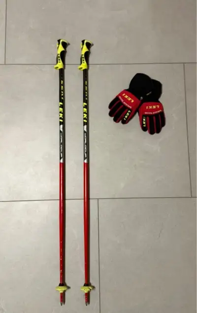 LEKI hůlky 110 cm (vel.S) + rukavice