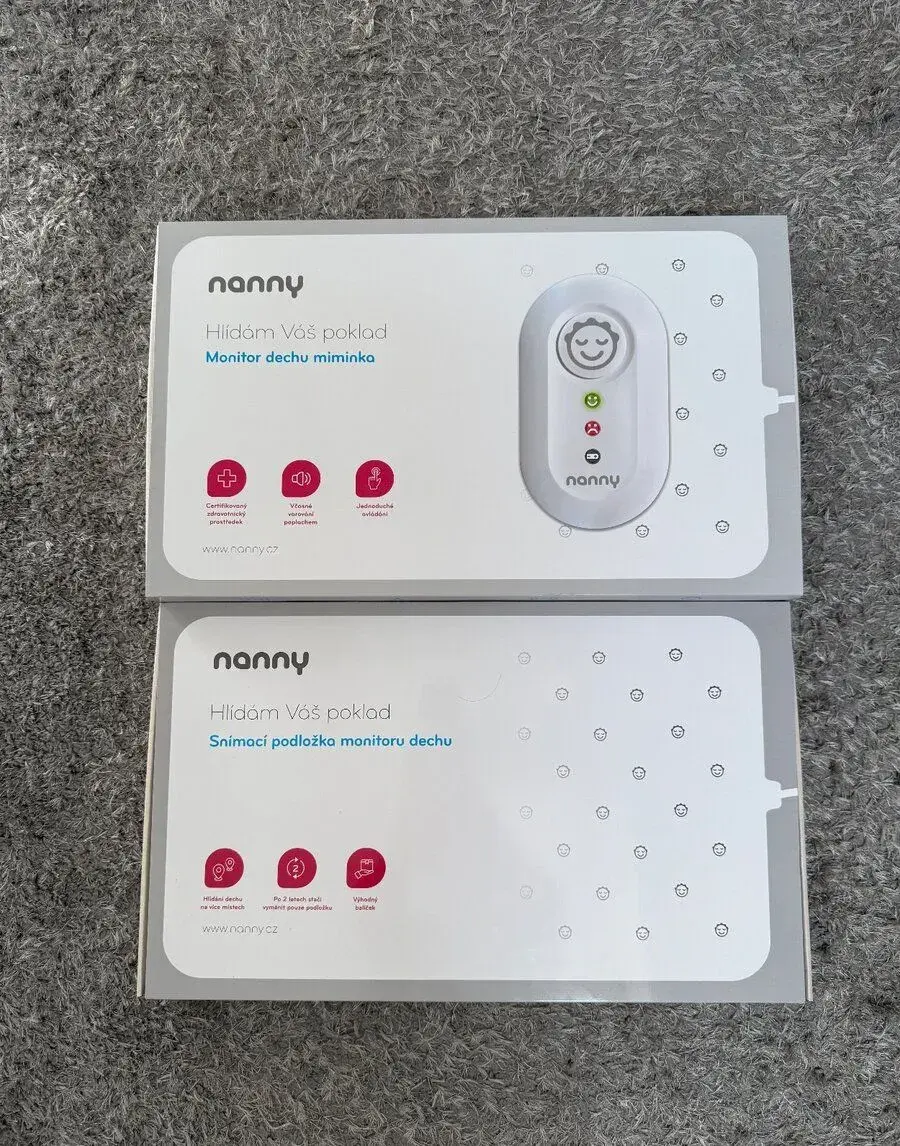 Monitor dechu Nanny BM-02 set s 2 podložkami