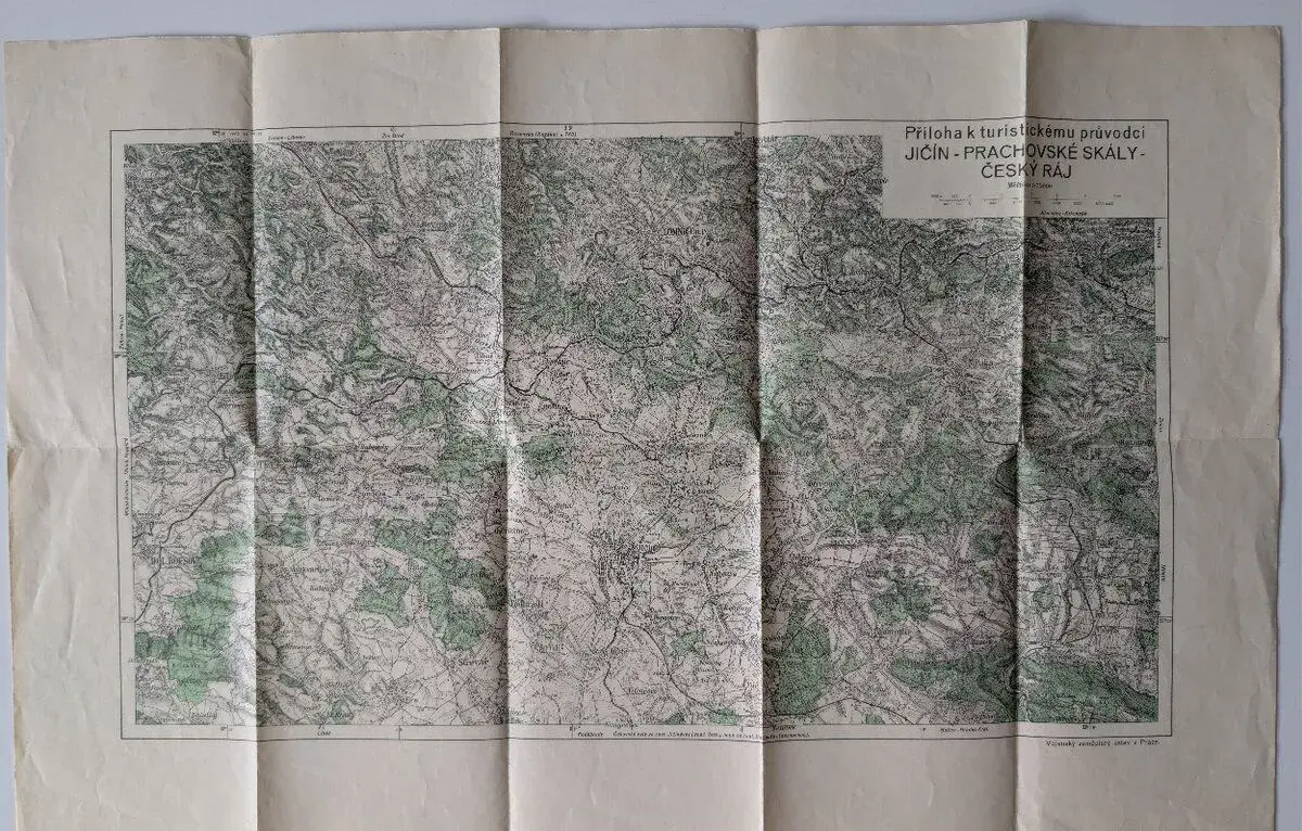 MAPA PRACHOVSKÉ SKÁLY, VZÚ 1948 / 1:75000