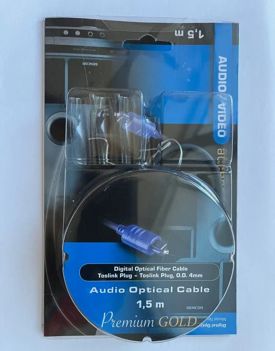Optický kabel Sencor Toslink 1,5 m – nový, nepoužitý