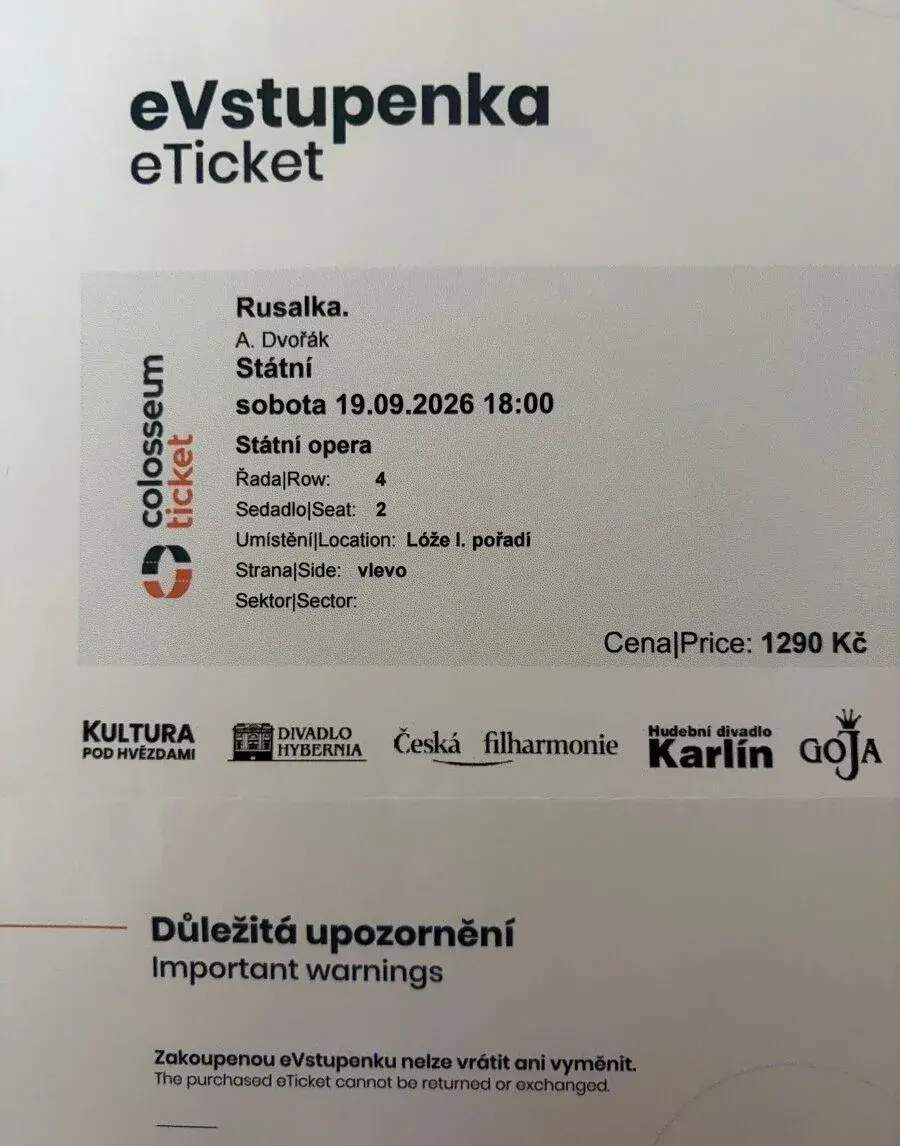 Rusalka- Státní opera- 19.9.2026