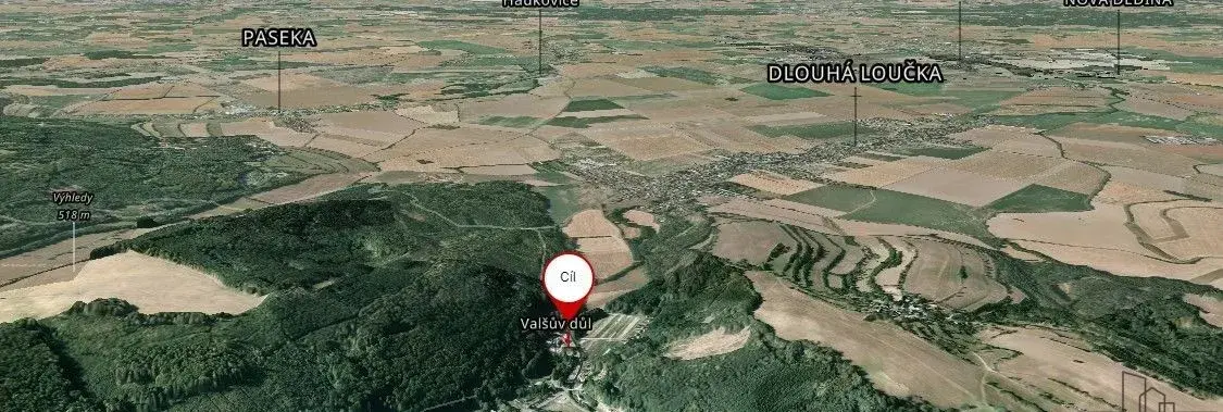 Prodej stavebního pozemku 515 m²-Dlouhá Loučka