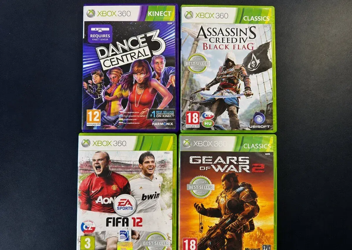 Hry Xbox 360 – Assas. Creed IV, Gears of War 2, FIFA, Dance