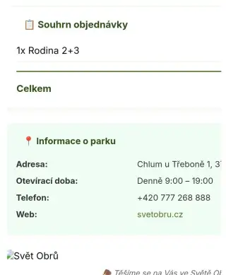 Vstupenky Svět obrů
