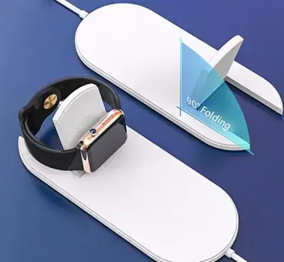 2v1 bezdrátová nabíječka, pro telefon a Apple Watch, bílá, 5