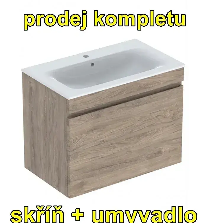 Geberit Renova Plan set 501.916.JR.1 dekor ořech 80 cm + umy