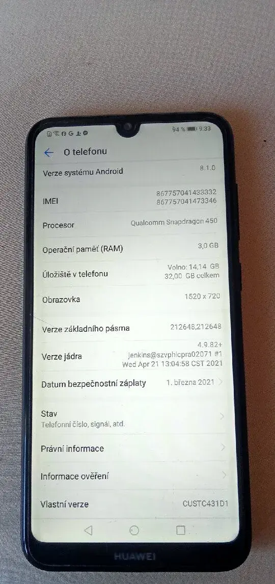 HUAWEI 3GB RAM 32GB