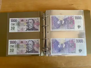 Kompletní R sadu výroční 1 000,-Kč s přítiskem ČNB