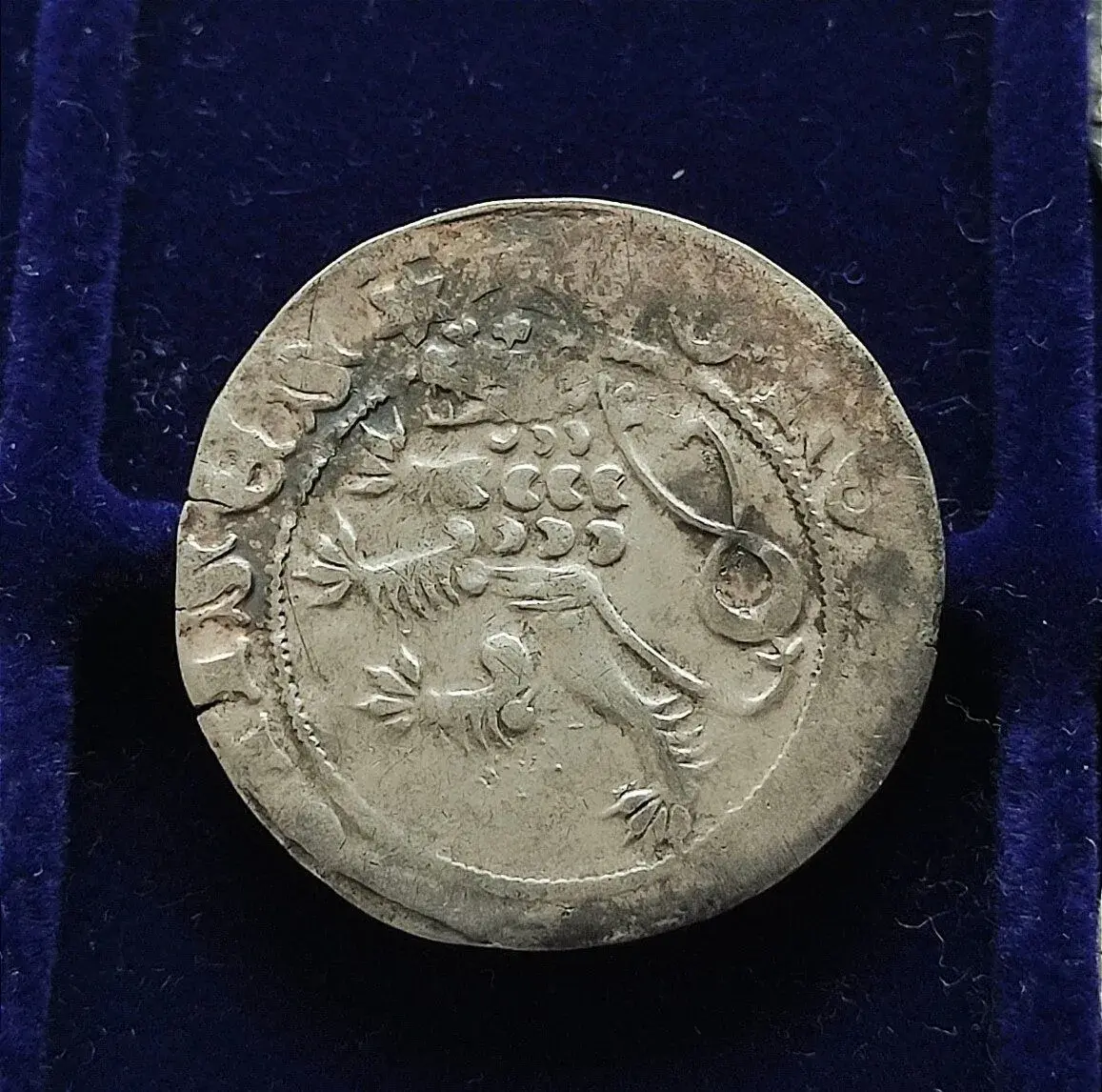 Pražský groš Karel IV - LEV a KORUNA